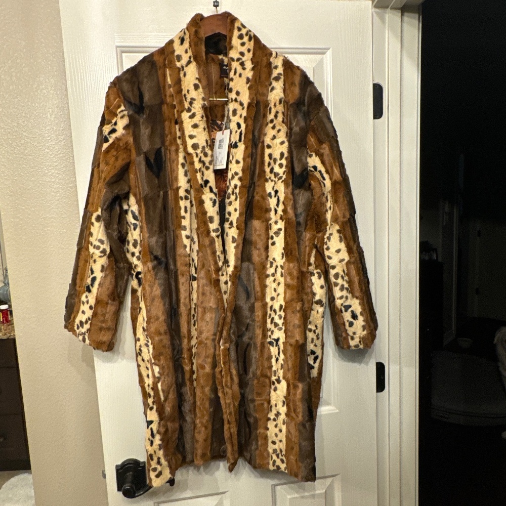 Johnny Was Patchwork Faux Fur Jacket